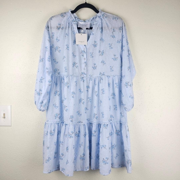 NWT The Shirt by Rochelle Behrens the Candice floral dress in soft blue ditsy - Picture 3 of 8